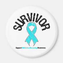 SURVIVOR Ribbon Addiction Recovery Refrigerator Magnet