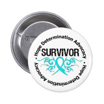 Survivor Tribal Ribbon Addiction Recovery Pinback Button