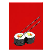 Sushi dinner party invitation