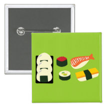 Sushi Fun Pinback Buttons