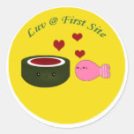 Sushi Love at First Site Round Stickers