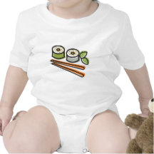 sushi rolls and chopsticks t-shirt