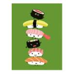 Sushi Tower - A Happy Stack of Sushi Friends Post Card
