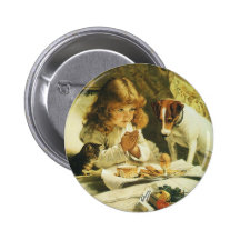 Suspense, Saying Our Prayers Charles Burton Barber Pinback Buttons