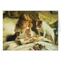 Suspense, Saying Our Prayers Charles Burton Barber Greeting Card