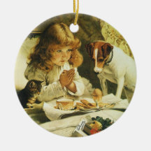 Suspense, Saying Our Prayers Charles Burton Barber Christmas Ornament