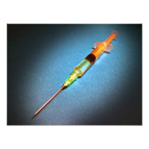 Suspicious syringe photo print