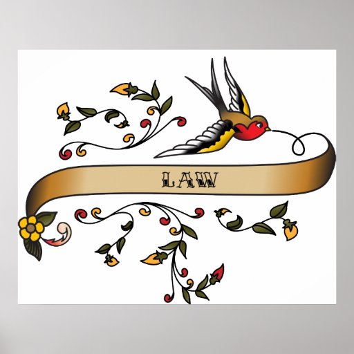 Swallow and Scroll with Law Poster