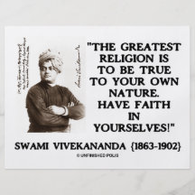 Swami Vivekananda Greatest Religion Be True Faith Custom Flyer