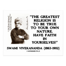 Swami Vivekananda Greatest Religion Be True Faith Postcard