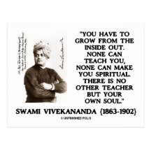 Swami Vivekananda Grow From Inside Out Spiritual Post Cards