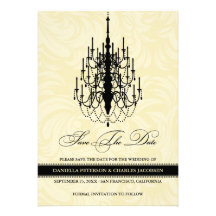 Swanky Chandelier Modern Save Date Announcement