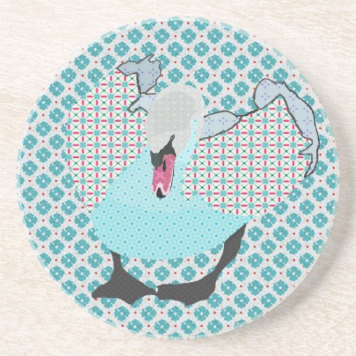 Swanky Swan I Blue Coaster