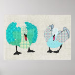 Swanky Swans Art Poster