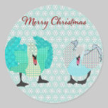 Swanky Swans Blue Snowflake  Christmas Sticker stickers