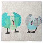 Swanky Swans Damask Tile