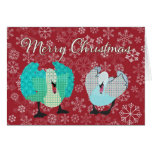 Swanky Swans Red Snowflake Christmas Greeting Greeting Card