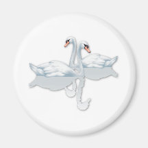 SWANS IN LOVE FOR WEDDINGS REFRIGERATOR MAGNETS