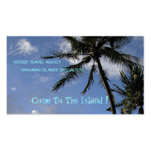 "Swaying Palm Trees, Blue Sky,White Clouds" photog Business Card