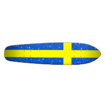 Sweden Bling Flag Skateboard Deck