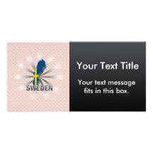 Sweden Flag Map 2.0 Customized Photo Card