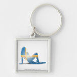 Swedish Girl Silhouette Flag Key Chain