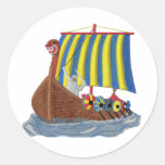 Swedish Viking Ship Round Sticker