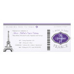 Sweet 16 Birthday Boarding Pass to Paris Personalized Invite