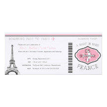 Sweet 16 Birthday Boarding Pass to Paris Personalised Announcement