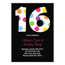 Sweet 16 Birthday Party Invitation