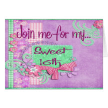 Sweet 16 Birthday Party Invitation Greeting Card