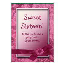 Sweet 16 Burgundy Birthday Party Invitation