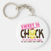 Sweet 16 Chick 3 Keychain