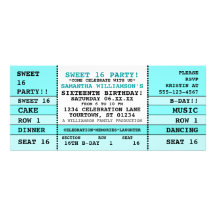 Sweet 16 Concert Ticket Invitation