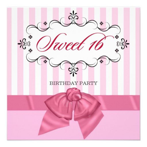 Sweet 16 - Personalised Birthday Party Invitations