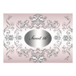 Sweet 16 Pink Silver Elegant Invitation