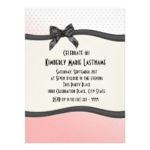Sweet 16 Polka Dots and Ribbon Announcement