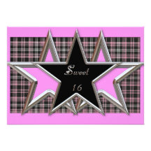 Sweet 16 Star Party Invitation