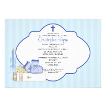 Sweet Baby Boy Baptism Inviation Custom Announcement