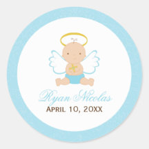 Sweet Baby Boy Baptism Stickers
