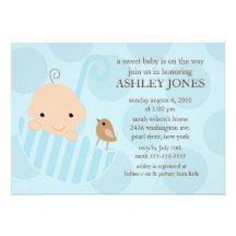 Sweet Baby Umbrella Boy  Baby Shower Invitation