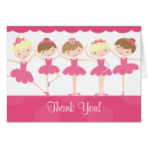 Sweet Ballerina Dance Birthday Thank You Note Card