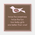 Sweet Bird Mummy with Twin Baby Girls Magnets