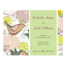 Sweet Birds Floral Garden Save The Date Postcard
