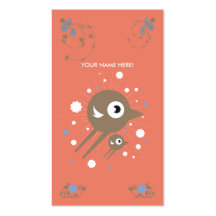 SWEET BIRDS FLYING BUSINESS CARD RED