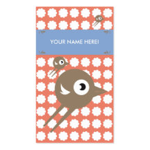 SWEET BIRDS FLYING BUSINESS CARD RED