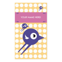 SWEET BIRDS FLYING BUSINESS CARD YELLOW
