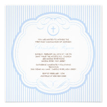 Sweet Blue Cross Boy Communion Invitation