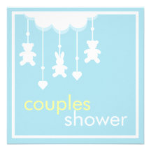 Sweet Boy Mobile Couples Baby Shower Invitation
