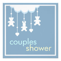 Sweet Boy Mobile Couples Baby Shower Invitation